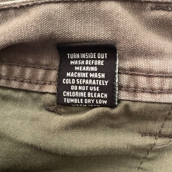 RSQ Cargo Pants Loose Fit Men's 28x30 Olive Green Canvas Work Utility Streetwear - Picture 9 of 11